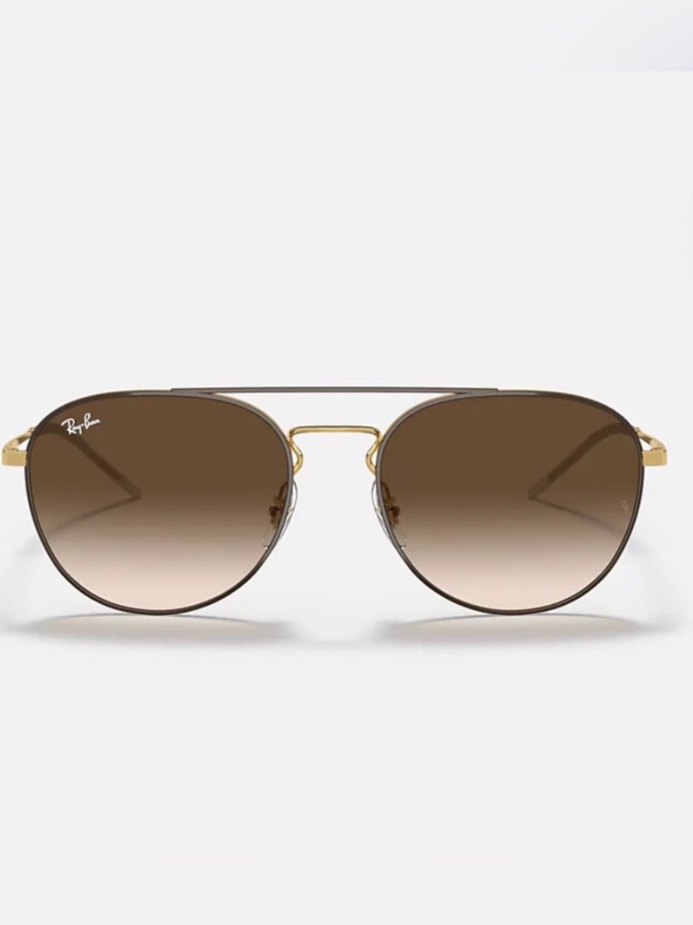 Ray-Ban RB3589 Women’s Brown Gradient Aviator Sunglasses with Gold Bridge